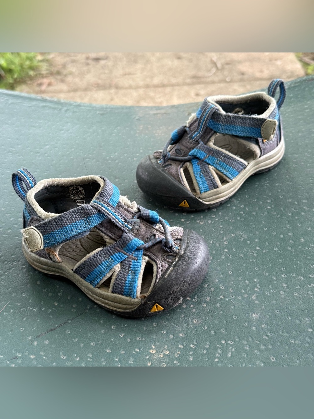 KEEN Venice Water Sandals Baby Boys Size 4 Blue Gray Black Adjustable Classic